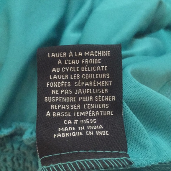 NEVER WORN - Turquoise knee length dress, ruffles - Picture 4 of 4